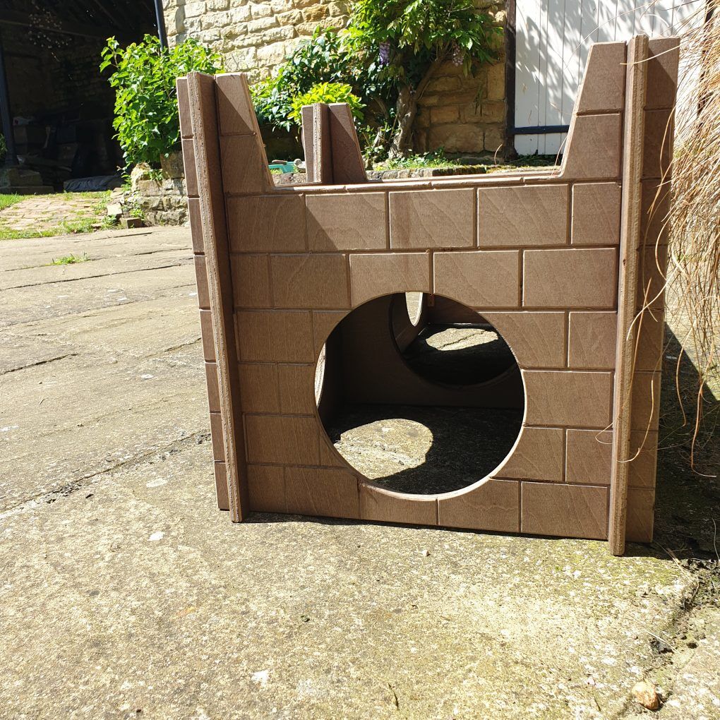 Rabbit Castle - 3 Way Entrance - Bricked Faced (Weathered Wood) - Image 2