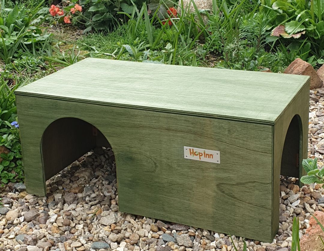 Rabbit Hideaway Wooden Arched Double Entrance (Various Colours)